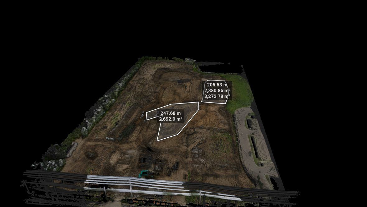Interactive lidar point cloud of active jobsite earthworks in Columbus, Ohio.
